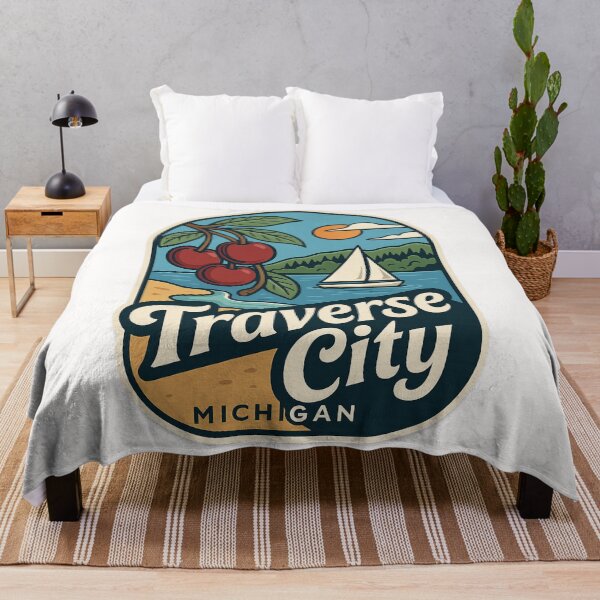Item preview, Traverse City Michigan Cherries and Sailboat on Lake Michigan designed and sold by Places On Earth.