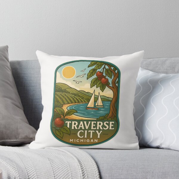 Item preview, Traverse City Michigan Sailboats and Cherries with Hillside Vineyard designed and sold by Places On Earth.