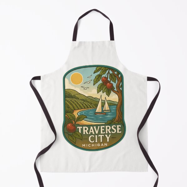 Item preview, Traverse City Michigan Sailboats and Cherries with Hillside Vineyard designed and sold by Places On Earth.
