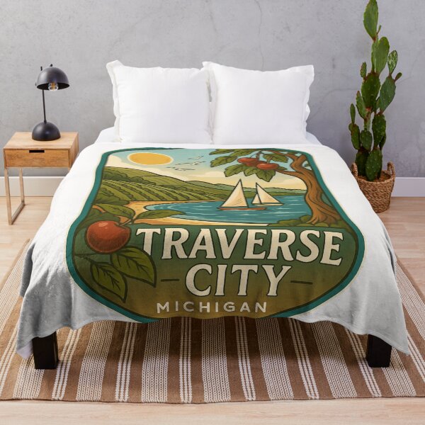 Item preview, Traverse City Michigan Sailboats and Cherries with Hillside Vineyard designed and sold by Places On Earth.