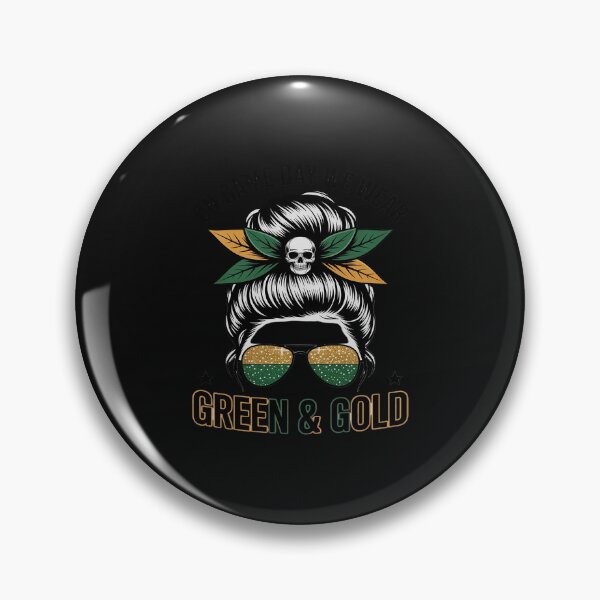 Item preview, On Gameday We Wear Green and Gold Messy for Men Women Kids 2 designed and sold by katherintration.