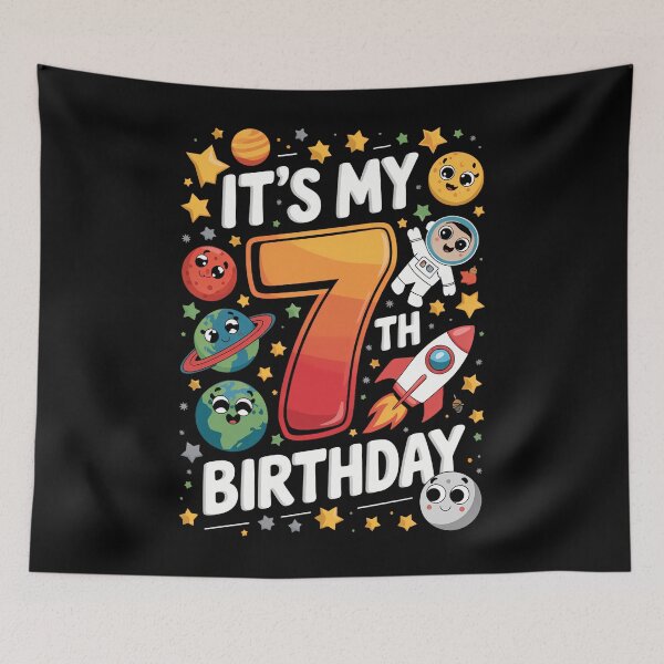 Item preview, It's My 7th Birthday Happy Turing 7 Year Outer Space 7 Bday designed and sold by CruelShadesSt.
