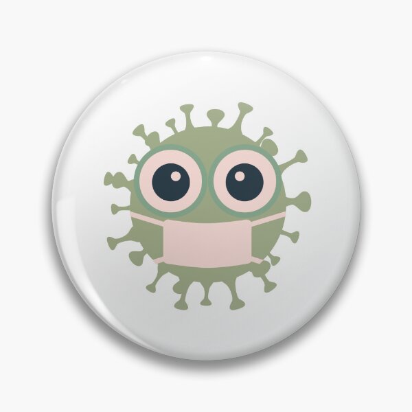 Item preview, Cute Virus Wearing Mask Cartoon Germ Illustration designed and sold by Horrify.