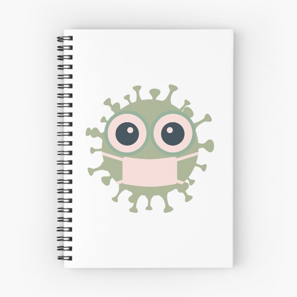 Item preview, Cute Virus Wearing Mask Cartoon Germ Illustration designed and sold by Horrify.