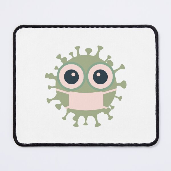 Item preview, Cute Virus Wearing Mask Cartoon Germ Illustration designed and sold by Horrify.