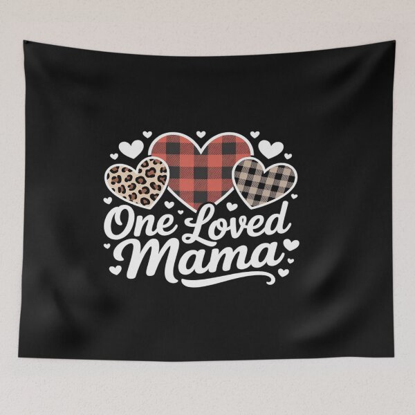 Item preview, One Loved MAMA Cute Buffalo Plaid Heart Family Valentine designed and sold by katherintration.