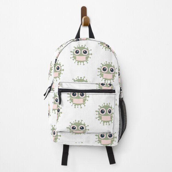 Item preview, Cute Virus Wearing Mask Cartoon Germ Illustration designed and sold by Horrify.