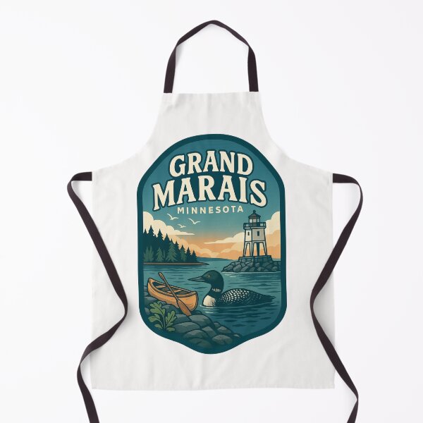 Item preview, Grand Marais Minnesota Lighthouse with Canoe and Loon at Sunset designed and sold by Places On Earth.