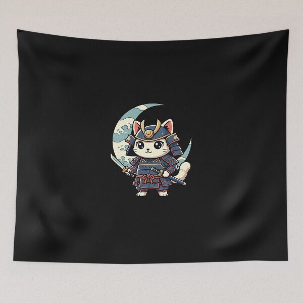 Item preview, Moonlight Samurai Cat designed and sold by yaginoie.