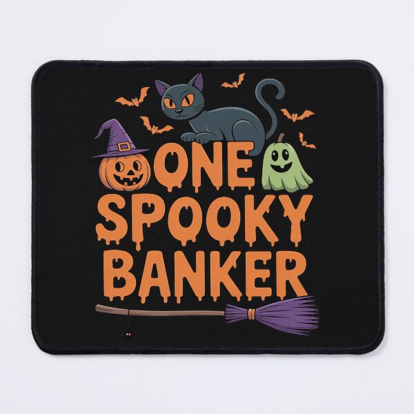 Item preview, One spooky Banker funny Halloween spooky Banker cat ghost designed and sold by katherintration.