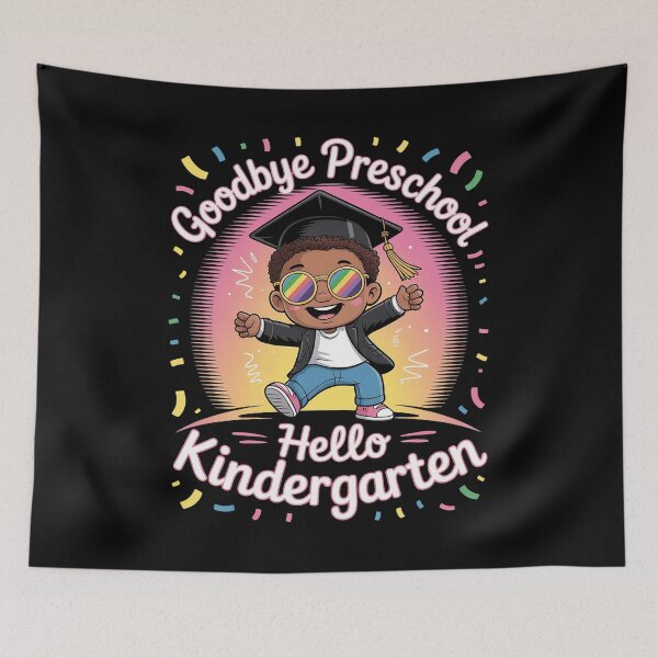 Item preview, Goodbye Preschool Hello Kindergarten Graduate Black Boy Dab  designed and sold by catsdothingz.