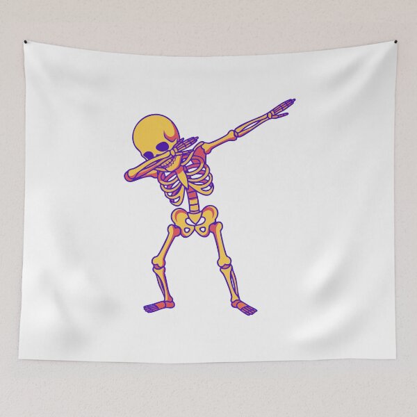 Item preview, Dabbing Skeleton Funny Halloween Meme Illustration designed and sold by Horrify.