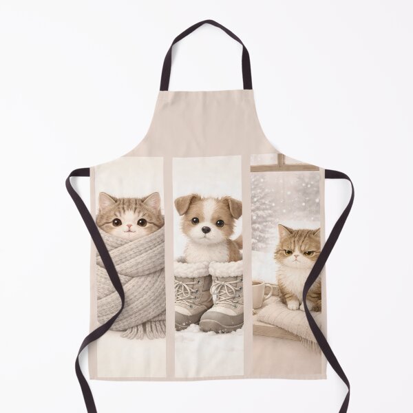Item preview, Cozy Winter Animals T-Shirt Design – Cute Cat and Puppy Illustration Set designed and sold by Beamiverse.