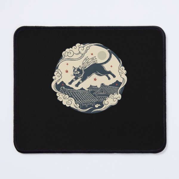 Item preview, Ninja Cat Under the Full Moon designed and sold by yaginoie.