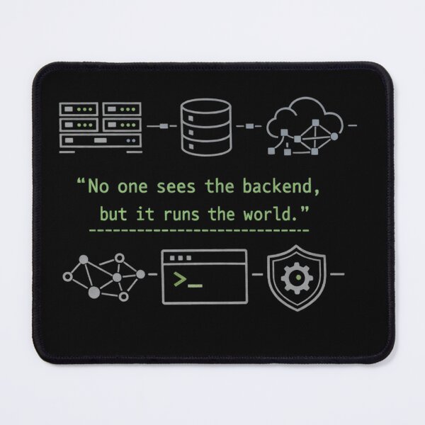 Item preview, No One Sees the Backend but It Runs the World – Minimal Tech Programmer T-Shirt designed and sold by SoulenCify.