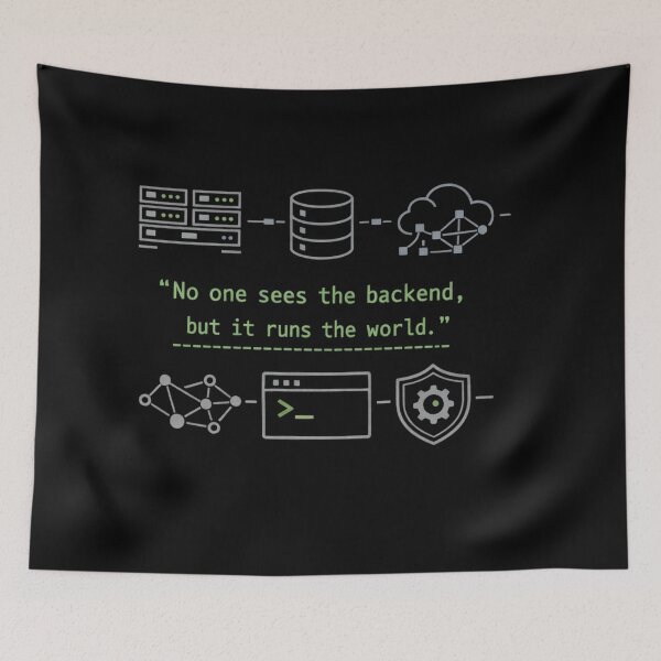 Item preview, No One Sees the Backend but It Runs the World – Minimal Tech Programmer T-Shirt designed and sold by SoulenCify.