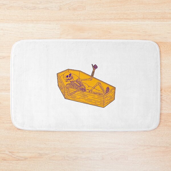 Item preview, Funny Skeleton Relaxing in Coffin Dark Humor Illustration designed and sold by Horrify.