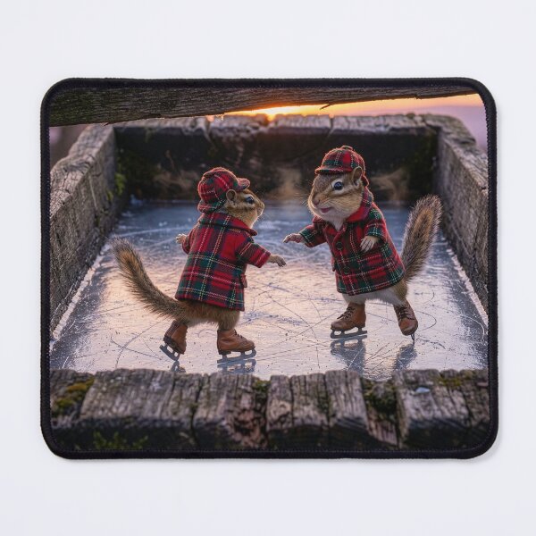 Item preview, Chipmunk Couple Ice Skating designed and sold by Tridentulus.