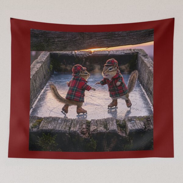 Item preview, Chipmunk Couple Ice Skating designed and sold by Tridentulus.