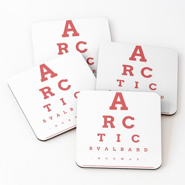 Item preview, Arctic Svalbard Norway Longyearbyen Magdalenefjorden Red Font typography designed and sold by GraTEEtude.
