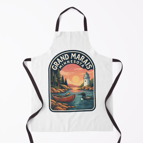 Item preview, Grand Marais Minnesota Sunset with Lighthouse and Forest Shoreline designed and sold by Aryabek.