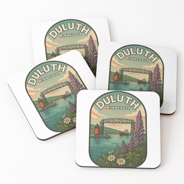 Item preview, Duluth Minnesota Aerial Lift Bridge with Lake Superior Lighthouse designed and sold by Aryabek.