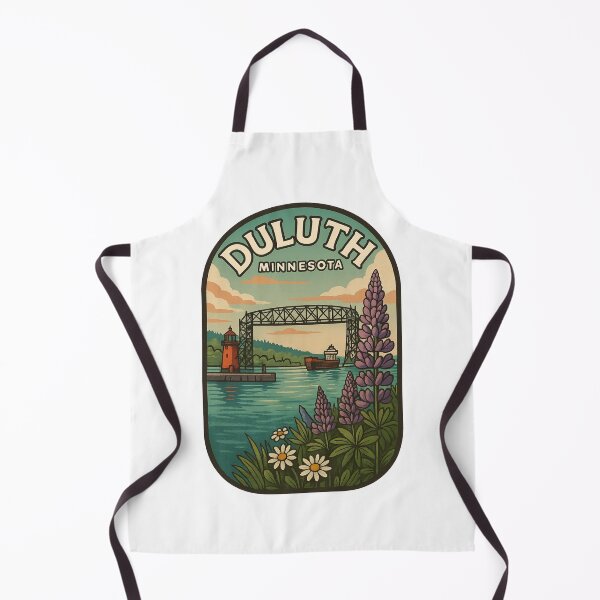 Item preview, Duluth Minnesota Aerial Lift Bridge with Lake Superior Lighthouse designed and sold by Aryabek.