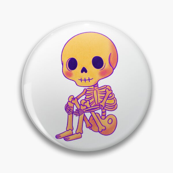 Item preview, Cute Pastel Skeleton Sitting Kawaii Spooky Illustration designed and sold by Horrify.