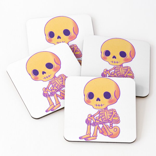 Item preview, Cute Pastel Skeleton Sitting Kawaii Spooky Illustration designed and sold by Horrify.