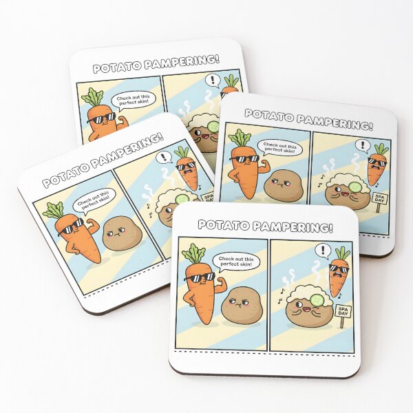 Artikelvorschau, Kartoffel-Verwöhnprogramm: Lustiger Gemüse-Wellness-Tag-Hautpflege-Comic entworfen und verkauft von Clay Artista.