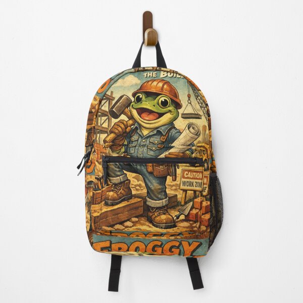 Item preview, funny frog, strong construction worker designed and sold by Mauswohn.