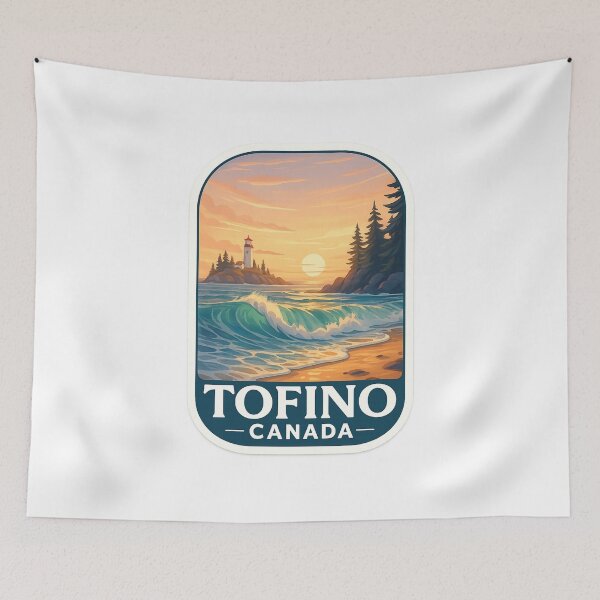 Item preview, Tofino Canada Sunset with Lighthouse and Coastal Waves designed and sold by Aryabek.