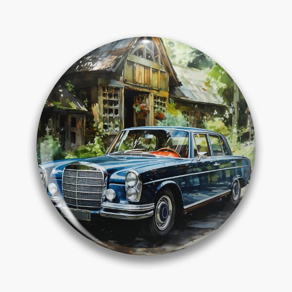 Item preview, Vintage executive car parked beside rustic storybook house designed and sold by RevUpDesign.