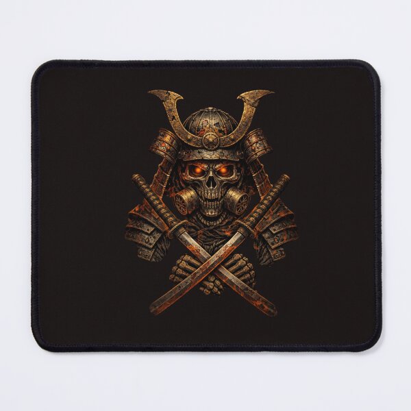 Item preview, Demonic Samurai Skull – Infernal Ronin with Crossed Katanas designed and sold by Sksticker991.