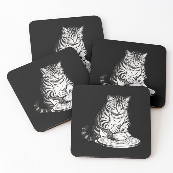 Item preview, Cat Potter – Black & White Ink Illustration designed and sold by MotivaChic.