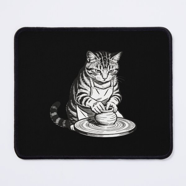 Item preview, Cat Potter – Black & White Ink Illustration designed and sold by MotivaChic.