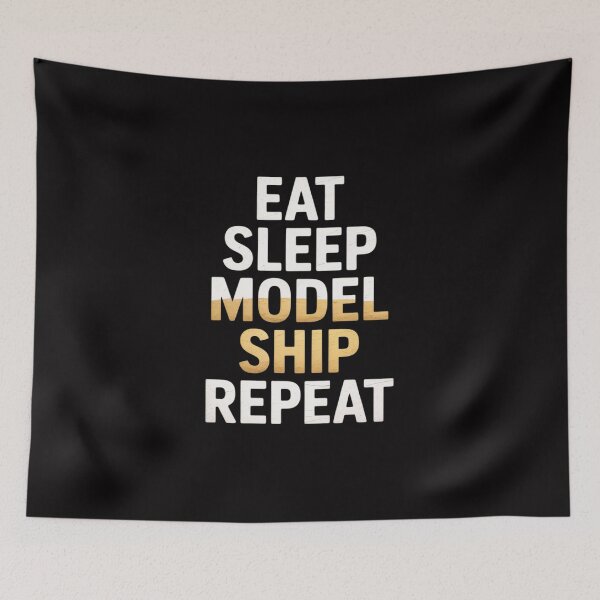 Item preview, Eat Sleep Model Ship Repeat designed and sold by demarioTTS.