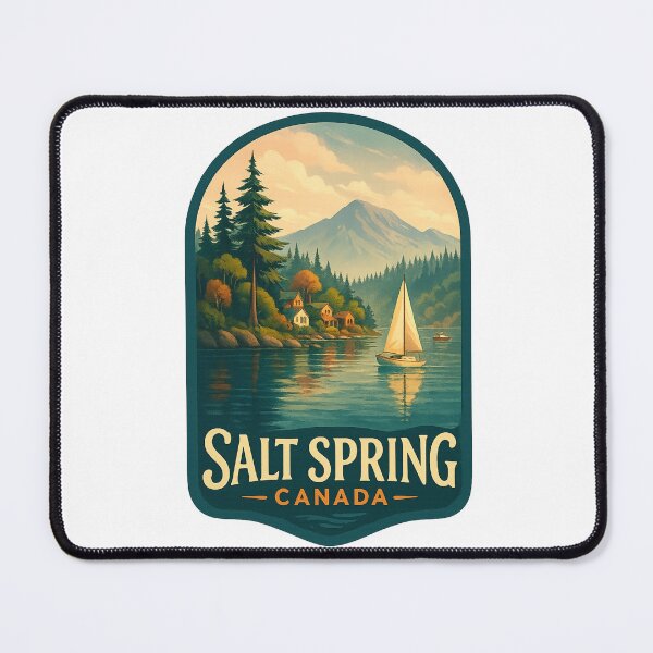 Item preview, Salt Spring Canada Coastal Village with Mountains and Sailboats designed and sold by Aryabek.