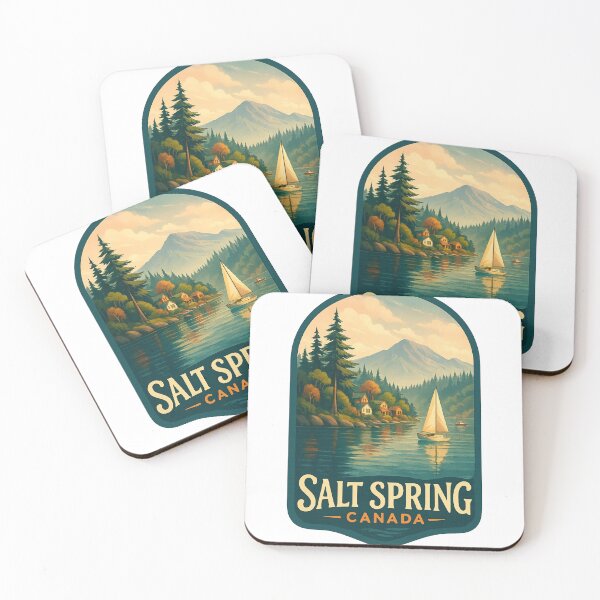 Item preview, Salt Spring Canada Coastal Village with Mountains and Sailboats designed and sold by Aryabek.