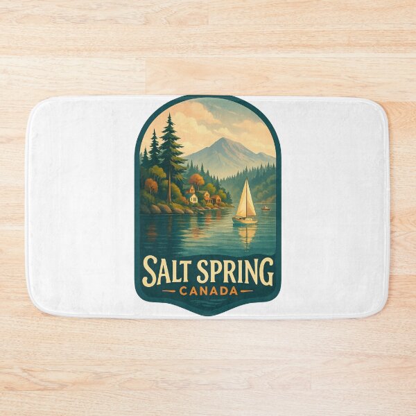 Item preview, Salt Spring Canada Coastal Village with Mountains and Sailboats designed and sold by Aryabek.