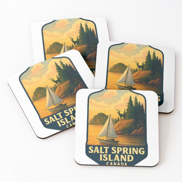Item preview, Salt Spring Island Canada Sunset with Sailboat and Wildlife designed and sold by Aryabek.