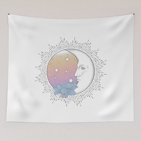 Item preview, Galaxy Flower Moon Dreamy Cosmic Illustration Design designed and sold by buikemaariella.