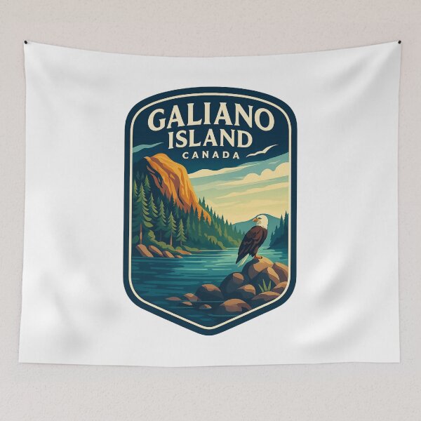 Item preview, Galiano Island Canada Bald Eagle and Coastal Forest Bluff designed and sold by Aryabek.