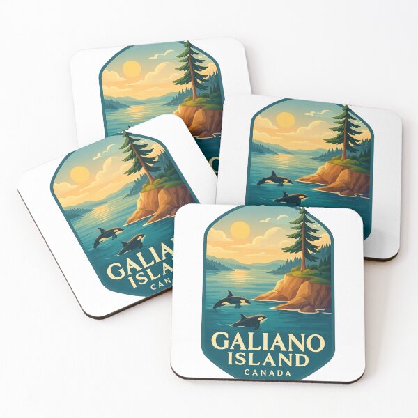Item preview, Galiano Island Canada Sunset Coastline with Orcas designed and sold by Aryabek.