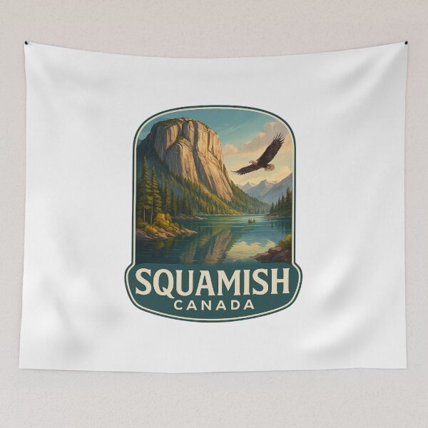 Item preview, Squamish Canada Stawamus Chief with Eagle and Mountain Lake designed and sold by Aryabek.