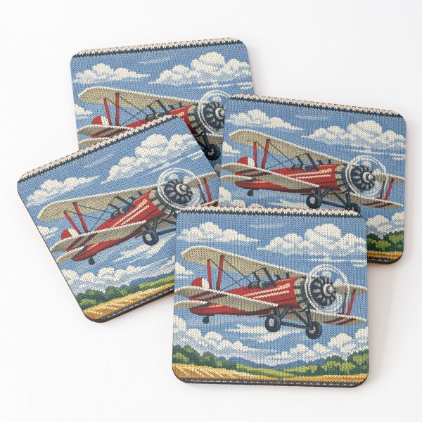Item preview, Vintage airplane, knitting pattern designed and sold by Mauswohn.