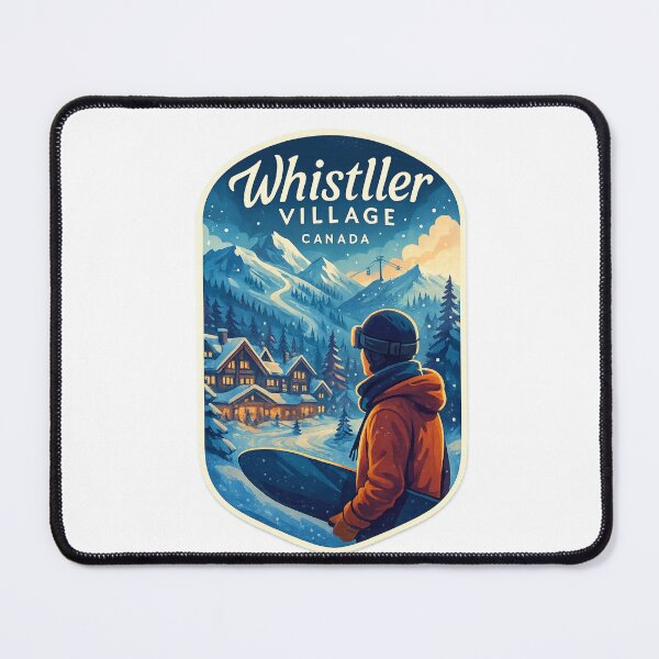 Item preview, Snowy Slopes and Winter Lodges in Whistler Village, British Columbia designed and sold by Aryabek.