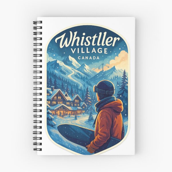 Item preview, Snowy Slopes and Winter Lodges in Whistler Village, British Columbia designed and sold by Aryabek.