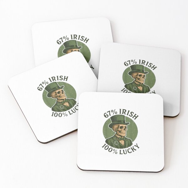 Item preview, Funny St. Patricks Day Skeleton Skull 67 Irish 100 Lucky designed and sold by Intomindfood.