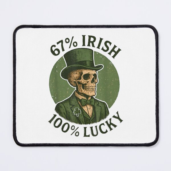 Item preview, Funny St. Patricks Day Skeleton Skull 67 Irish 100 Lucky designed and sold by Intomindfood.